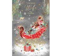 Cherry Orchard Wife Christmas card, from the Gorgeous Grace range, complete with Gold envelope and finished with Gold foil details