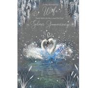 Cherry Orchard Wife Silver Anniversary Card from the Grace Range complete with Silver Envelope and Silver Foil Detailing