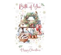 Cherry Orchard | Wishing Both of You a Happy Christmas | Christmas Card for the Both of You | Large Size with Luxury Insert | Festive Gardening Design| Gold Foil Finish
