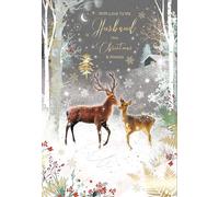 Cherry Orchard 'With Love to My Husband This Christmas and Always' Christmas Card - Stunning Luxury Card for Christmas with Reindeer Design - Grace Range - Comes with Gold Envelope - 143 x 210mm
