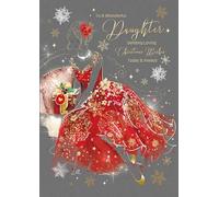Cherry Orchard 'Wonderful Daughter' Christmas card, from the Gorgeous Grace range, complete with gold envelope, and finished with gold foil detailing.