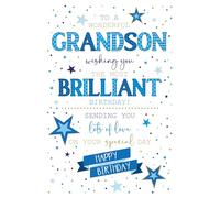 Cherry Orchard Wonderful Grandson Birthday Card from Stars & Dots - Gold Foil & Embossed Finish