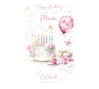 Cherry Orchard Wonderful Mum Birthday Card Flowers, Pink, Dots, Love & Celebration - Gold Foil & Embossed Finish