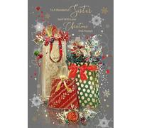 Cherry Orchard 'Wonderful Sister' Christmas card, from the Gorgeous Grace range, Finished with gold foil detailing, and comes complete with Gold envelope