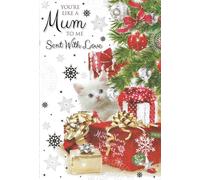 Cherry Orchard You're Like a Mum to Me Christmas Card, Kitten & Presents Festive Design
