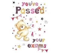 Cherry Orchard You've Passed Your Exams Card, Cute Teddy Bear Congratulations Greeting Card, With Envelope