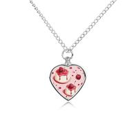 Cherry Panna Cotta Personalized Pet Urn Necklace Keepsake Urn Pendant Cremation Jewelry Gifts for Dog Cat Lover
