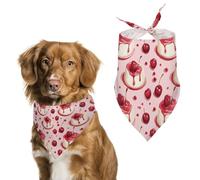 Cherry Panna Cotta Printed Dog Bandanas Pet Scarf Triangle Adjustable Kerchief Accessories for Cat Dog