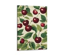 Cherry Pattern Wall Art, Cherry-themed Print, Lush Poster, Classic Canvas Picture Poster Decorative Painting Canvas Wall Posters And Art Picture Print Modern Family Bedroom Decor Posters 12x18inch(30x