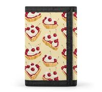 Cherry Pie Casual Trifold Wallet for Men Slim Card Cases with 8 Slot Minimalist Purse Coin Clip