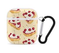 Cherry Pie Stylish Case Cover Compatible with AirPods 1&2 Hard PC Protector with Keychain