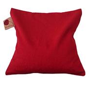 Cherry Pit Pillow Square, Red Denim - Natural Moist Heat or Cold Therapy, Hot Cherry Stone Pillows for Muscle Pain, Tension Relief, Headaches, Microwavable, Washable, Natural-Dyed, FSA/FHA Approved
