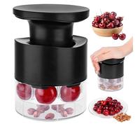 Cherry Pitter, 7 Holes Multiple Cherry Stoner Remover, Cherry Pip Remover Quick Release, Portable Cherry Pitter Tool for Kitchen Cherry Jam, Fruit Salad, Cake (Black)
