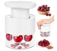 Cherry Pitter, 7 Holes Multiple Cherry Stoner Remover, Cherry Pip Remover Quick Release, Portable Cherry Pitter Tool for Kitchen Cherry Jam, Fruit Salad, Cake (White)