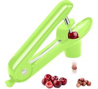Cherry Pitter, Cherry Pit Remover Tool, Olives Pitter with Hand-held Push, Olive Pit core remover stones tool with lock design, Durable Cherries Pit Remover for Cherry Jam -Green