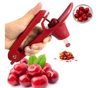 Cherry Pitter, Cherry Stoner Remover with Stainless Steel Rod, Olive Pitter Tool, Friut Pip Remover/Dates pitting Device Fruit Tool (Red)