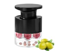 Cherry Pitter - Multi-Fruit Seed Remover, 7-Hole Push Button Design with Quick Release & Splatter Protector, Saving Time Kitchen Gadget for Red Dates Grapes Juice Dessert