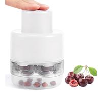 Cherry Pitter, Multiple Cherry Stoner Remover, Portable Cherry Pip Remover with 7 Holes, Easy to Use, Multiple Cherry Stoner Seed Remover Tool for Making Jam, Dishes and Fruit Salads (White)