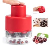 Cherry Pitter, Multiple Cherry Stoner Remover, Portable Cherry Pip Remover with 7 Holes, Easy to Use, Multiple Cherry Stoner Seed Remover Tool for Making Jam, Dishes and Fruit Salads (Red)