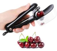 Cherry Pitter,Stainless Steel Cherries Corer Pitter Tool with Hand held Push Design,Cherry Pitter Tool Pit Remover Heavy,Save Time and Space for Make Delicious Cherries Dishes and Cocktail Cherries