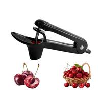 Cherry Pitter & Stoner Manual Tool - Stainless Steel Fruit Pit Remover for Cherries & Olives, Efficient Cherry Pip Remover for Jam, Desserts & Home Baking (Black)
