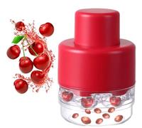 Cherry Pitter Tool, 7-Hole Portable Push-Down Cherries Seed Remover Fruit Pit Remover Kitchen Gadget for Home (red)