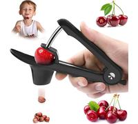 Cherry Pitter Tool, Heavy-Duty Cherry Seed Core Remover, Cherry Pitter Remover Tool with Space-Saving Lock Design, Pit Remover for Cherries (Black)