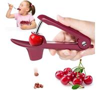 Cherry Pitter Tool,Making Jam Cherries Corer Pitter Tool,Cherry & Olive Pitters with Space-Saving Lock Design, Red
