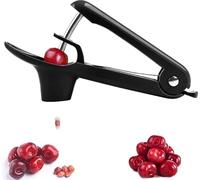 Cherry Pitter Tool, Multi-Function Cherry Stoner, Handheld Stone Remover, Portable Destoner, Olive Pitter Remover Tool, Pip for Olive Plum(Black)