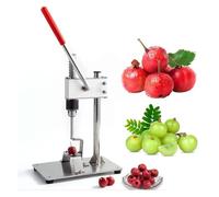 Cherry Pitter Tool with Stainless Steel Dual-Blade, Fruit Corer & Pit Remover, Anti-Slip Handle, Portable Handheld for Hawthorn Berries, Red Dates, Cherries, Prunes & Small Fruits