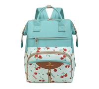 Cherry Print Diaper Bag Backpack, Waterproof Large Capacity, 38x26x18cm, Maternity Nappy Tote, Daycare Bag With Changing Pad, Stylish And Practical, For Stylish Mom And Dad Travel