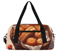 Cherry Print Kids Duffle Bag Boys Girls Small Sport Dance Gym Bag for Overnight Travel Weekender Carry On, Bread Of All Kinds, 18.5"L x 9.4"W x 7.8"H