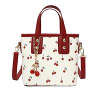 Cherry Print Purse for Women 3-in-1 Convertible Crossbody Bag -0.68lbs Lightweight Shoulder Bag Tote Bag for Work Travel (Red)