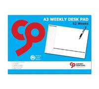 Cherry Printers A3 Weekly Desk Planner Pad | 52 Sheets | Large Weekly Planner with To-Do List | 120gsm Paper | Glued at the Head | Office, Home & School Organiser | Made in the UK **4 Pack**