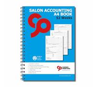 Cherry Printers | A4 Salon Accounting Book | 52-Week Undated Financial Planner | Wirobound Record Book | Receipts & Payments Tracker | VAT & Cash Flow Log | Notes Pages | Made in UK | 120gsm Paper