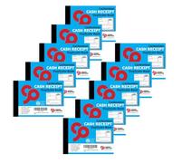 Cherry Printers | Carbonless Cash Receipt Book 2pt A6 | Duplicate NCR Receipt Book | 50 Duplicate Sets | No Carbon Required (NCR) | Perforated Tear Out Receipts | Small Business Receipt Pad**10 Pack**