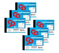 Cherry Printers | Carbonless Cash Receipt Book 2pt A6 | Duplicate NCR Receipt Book | 50 Duplicate Sets | No Carbon Required (NCR) | Perforated Tear Out Receipts | Small Business Receipt Pad **6 Pack**