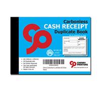 Cherry Printers | Carbonless Cash Receipt Book 2pt A6 | Duplicate NCR Receipt Book | 50 Duplicate Sets | No Carbon Required (NCR) | Perforated Tear Out Receipts | Small Business Receipt Pad