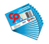 Cherry Printers | Carbonless Confidential Visitor Sign in Book A4 | GDPR Compliant Duplicate Visitor Log Book | Hidden Name Sign in Sheets | 50 Duplicate Sets | School Workplace Reception **10 Pack**