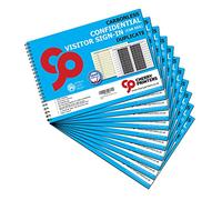 Cherry Printers | Carbonless Confidential Visitor Sign in Book with CAR REG A4 | GDPR Compliant Duplicate Visitor Logbook | Hidden Name Sign in Sheets | 50 Duplicate Sets |Office **10 Pack**