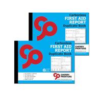 Cherry Printers | Carbonless First Aid Report Duplicate Book A4 | Accident Incident Report Book | 2 Part NCR Pad | 50 Sets | RIDDOR Compliant Forms | Workplace School Safety Log UK **2 Pack**