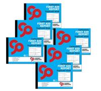 Cherry Printers | Carbonless First Aid Report Duplicate Book A4 | Accident Incident Report Book | 2 Part NCR Pad | 50 Sets | RIDDOR Compliant Forms | Workplace School Safety Log UK **6 Pack**