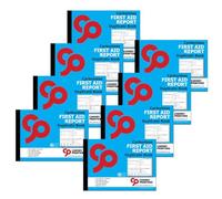 Cherry Printers | Carbonless First Aid Report Duplicate Book A4 | Accident Incident Report Book | 2 Part NCR Pad | 50 Sets | RIDDOR Compliant Forms | Workplace School Safety Log UK **8 Pack**