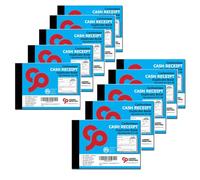 Cherry Printers Carbonless (NCR) Cash Receipt Book Duplicate A6 50 Sets Numbered 1-50 | A6 2 Part Receipt Book for Cash Payments | Perfect for The Self Employed and Taxis | Made in The UK **10 Pack**
