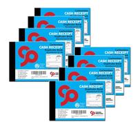 Cherry Printers Carbonless (NCR) Cash Receipt Book Duplicate A6 50 Sets Numbered 1-50 | A6 2 Part Receipt Book for Cash Payments | Perfect for The Self Employed and Taxis | Made in The UK **8 Pack**