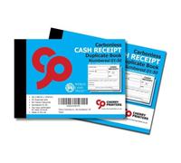 Cherry Printers Carbonless (NCR) Cash Receipt Book Duplicate A6 50 Sets Numbered 1-50 | A6 2 Part Receipt Book for Cash Payments | Perfect for The Self Employed and Taxis | Made in The UK **2 Pack**