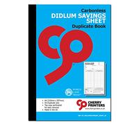 Cherry Printers Carbonless NCR Didlum Savings Duplicate Book A4 50 Sets