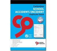 Cherry Printers | Carbonless NCR | GDPR | School Accident/Incident Book for Pupils | Duplicate | A5 (148 x 210 millimetres) Loose Leaf Writing Shield Included | 50 Sets per Book **2 Pack**