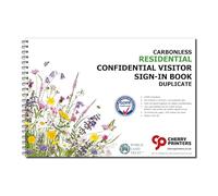 Cherry Printers Carbonless NCR Residential Confidential Visitor Sign-in Book | 50 Duplicate Sets | A4 Size | Wiro Bound | Eco-Friendly Paper