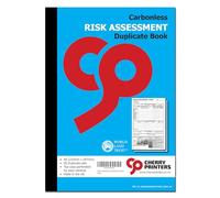 Cherry Printers Carbonless NCR Risk Assessment Form Duplicate Book A4 50 Sets